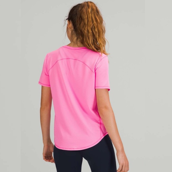 Lululemon High Neck Running and Training T-Shirt in Pow Pink Light - Picture 2 of 7